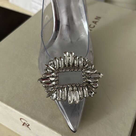 Good American Silver Embellished Women's Heels - Picture 10 of 11